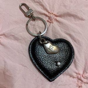 New York & Company Black Heart Bag Charm/Key Chain
